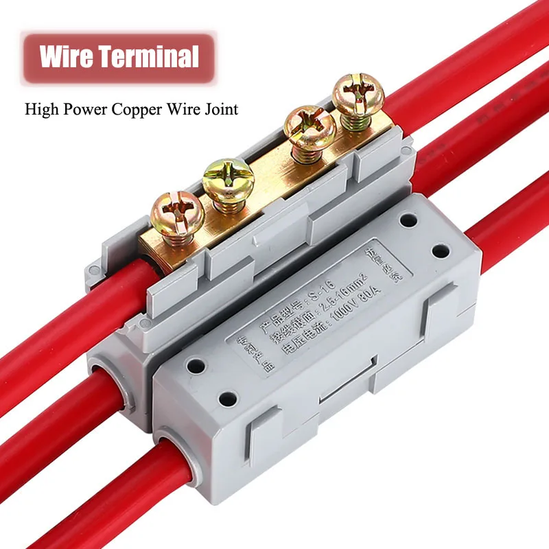 High Power Wire Terminal Block Copper 23-150A 1 in 1 out Cable Connector 1-50mm2 Wire Wiring Connection Quick Terminals Joint