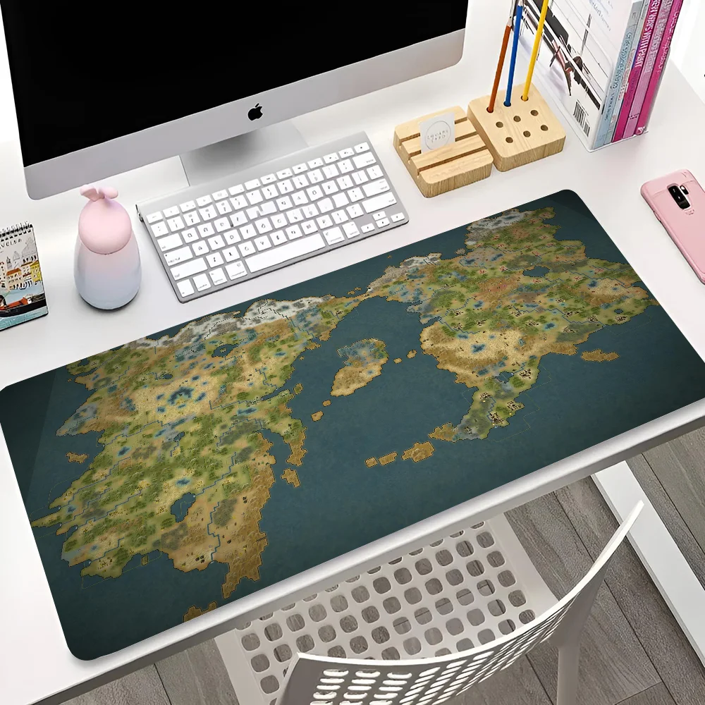 1pc World Map And Terrain Mousepad Non-slip Mouse Pad Suitable For Office Computers Laptops E-sports Game Desk Mats XXL Keyboard