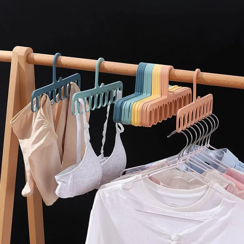 9-Hole Clothes Hanger Organizer Space Saving Multifunctional Windproof Clothes Clip Underwear Socks Nordic Home Wardrobe Storage