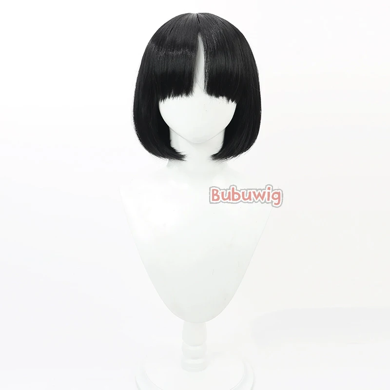 Bubuwig Synthetic Hair Kiryuu Kikyou Cosplay Wigs Blue Archive Kiryuu Kikyou 30cm Short Straight Black Bobo Wig Heat Resistant 2