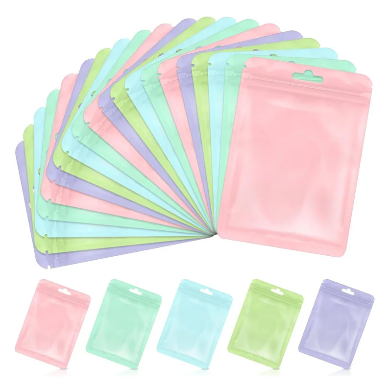 

1000Pcs/Lot Colorful Plastic Zipper Ziplock Bag Hole Zip Lock Reclosable Zip Lock Retail Transparent Packaging Pouch Wholesale