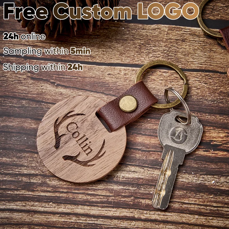

Keychains Free Engraved LOGO Wooden Keychain Car Pendant Customizable Square Tag Keyring Gift for Friend Wedding Pendant Gifts