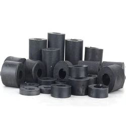 10/20/50Pcs Black Round Hollow Standoff Washer M8 Plastic Non-Threaded Heightened Gasket Furniture Feet Plugs Chair Leg Leveling