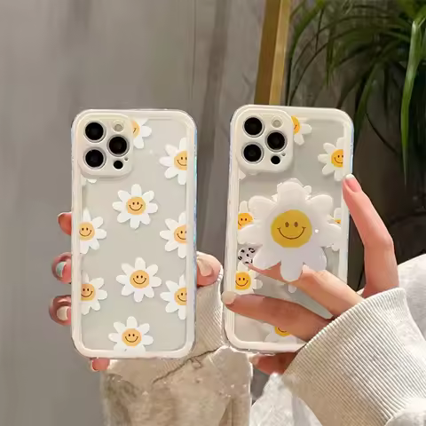 3D Flower Holder Case For Samsung Galaxy S25 Ultra S24 S23 S22 S21 S20 Plus S24FE FE A56 A55 A54 A36 A16 A15 A26 A24 A06 Bracket