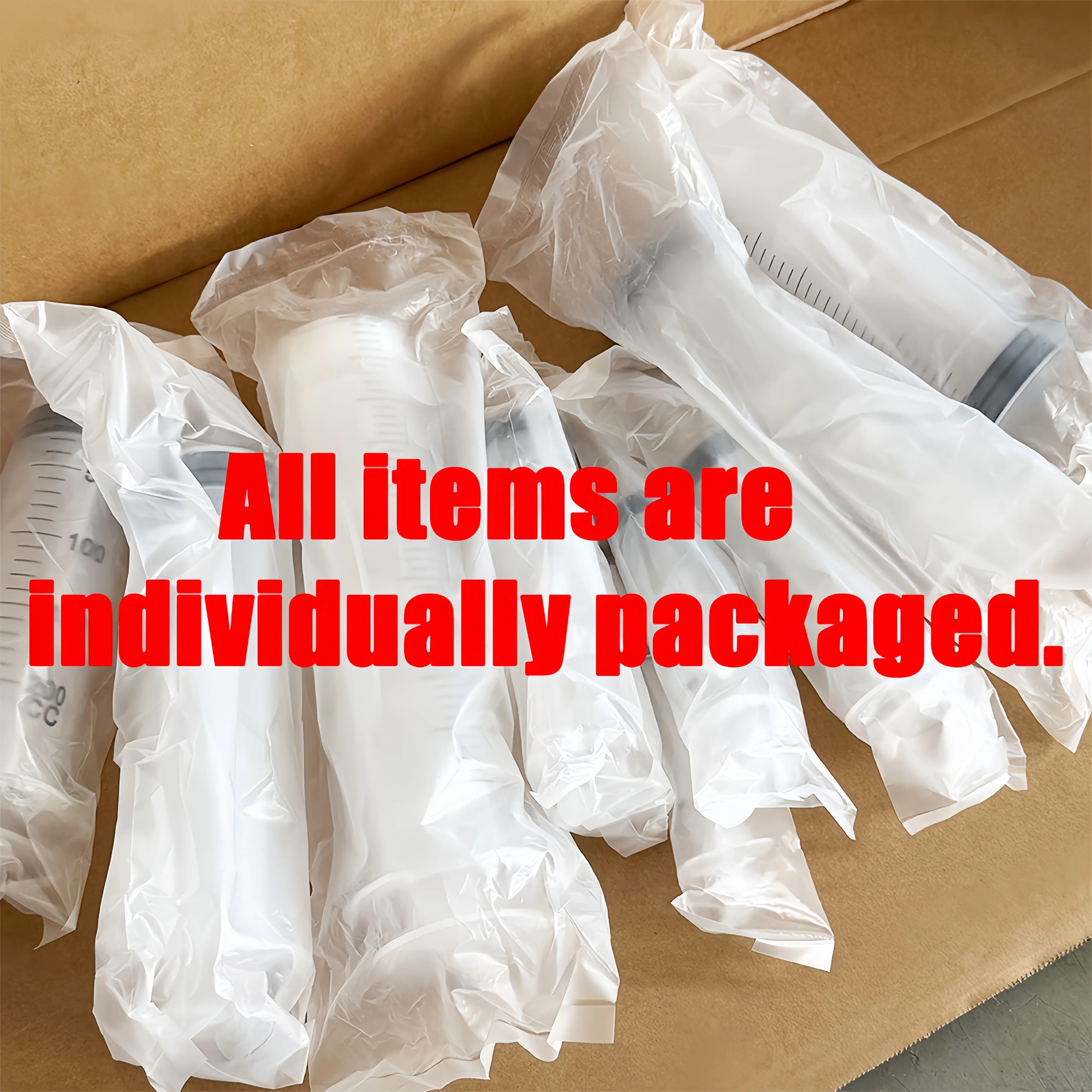 Independently packaged multi specification syringes, 1000ML, 500ML, 350ML, 300ML, 250ML, 200ML, 150ML, 100ML, 60ML, 20ML, suitab