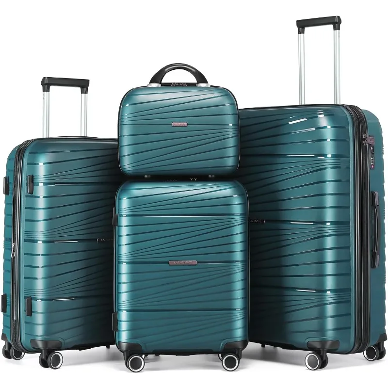 LARVENDER Luggage Sets, Luggage 4 Piece Set, Expandable  Set Clearance Suitcases with Spinner Wheels