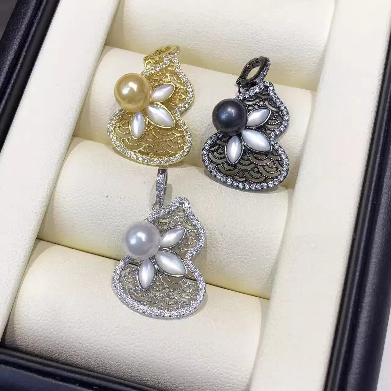 

MeiBaPJ 6-7 мм натуральный жемчужный цветок калабас кулон ожерелье стерлингового серебра 925 пробы держатель изысканные свадебные украшения для женщин