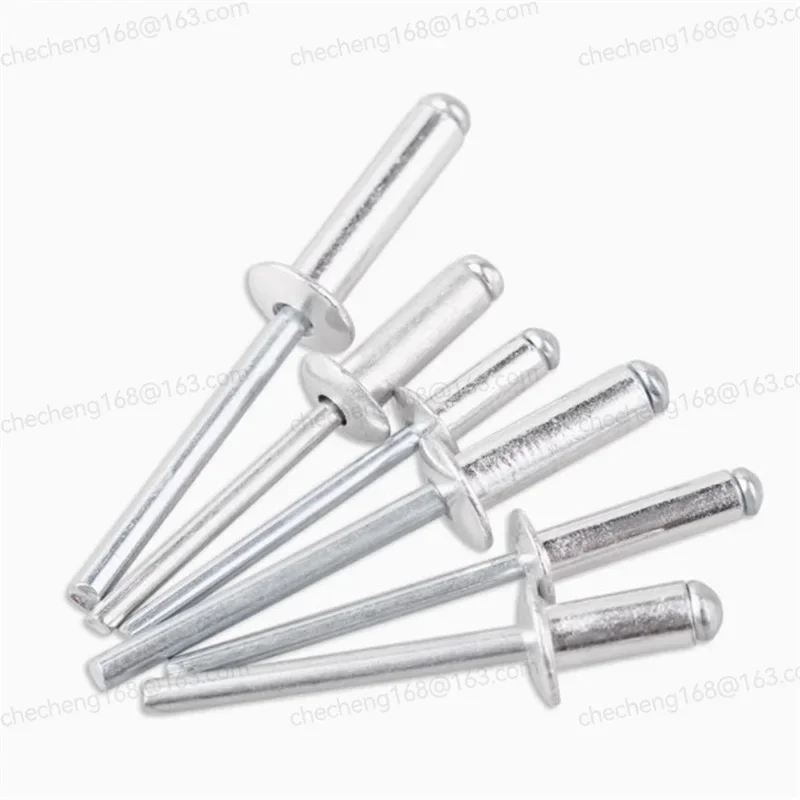 Rivetti pop in alluminio M2 M2.4 M2.8 M3 M3.2 M3.6 Rivetti ciechi con testa a cupola Gambo in acciaio Mandrino Rivetti di scarico Tirare chiodo