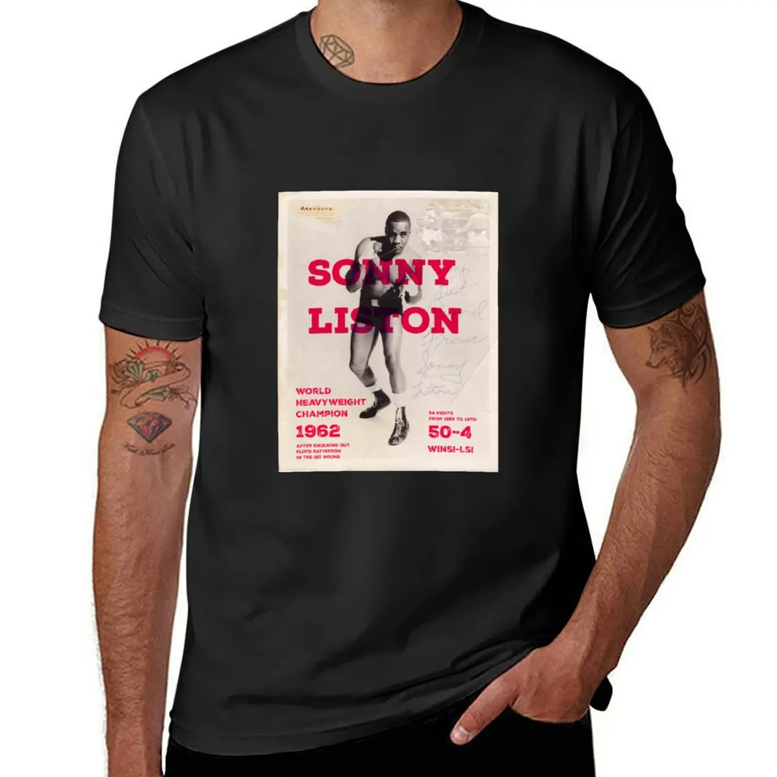 Sonny Liston T-Shirt anime summer top Short sleeve tee men