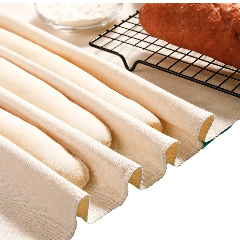 Bread dough proofing cloth  uncolored and unbleached cotton French baguette proofing mat  pastry baking tool