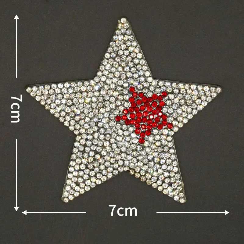 1pcs Rhinestones Heart Diamond Sequin Embroidery Patches For Iron On Transfer Diy Bag Clothes Appliques Badge Stripes Sticker