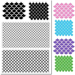 Mermaid Scale Clear Rubber Stamp Fish Regular Background Vintage Transparent Silicone Seals Stamp for Journaling Card Making