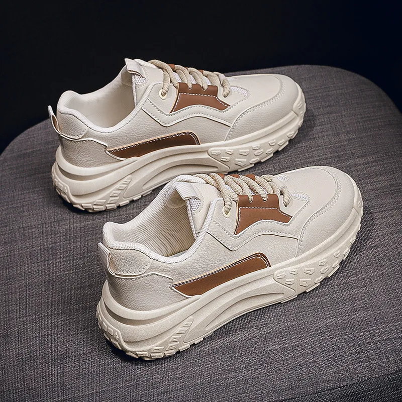 2024 new spring and autumn leather casual versatile sports shoes for women, soft soled work shoes