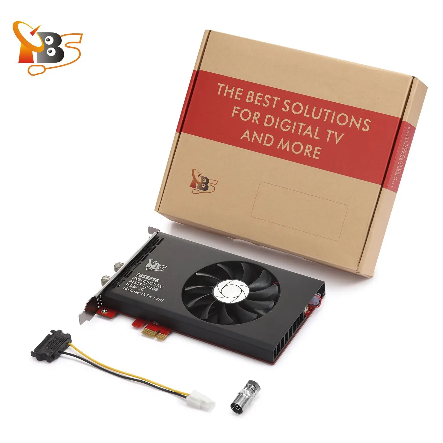 TBS6216 16-Tuner PCIe بطاقة دعم DVB-T2/C2/T/C(J.83A/B/C)/ISDB-T/C/ATSC1.0 كابل أرضي للبث المباشر قنوات تلفزيون FTA
