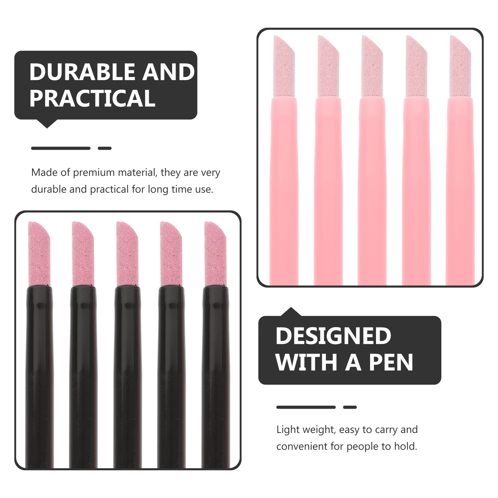 

2 Sets Dead Skin Remove Single headed Manicure Tool nail Pen Cuticle Remover Beauty Device File Pp Polishing Pen Durable