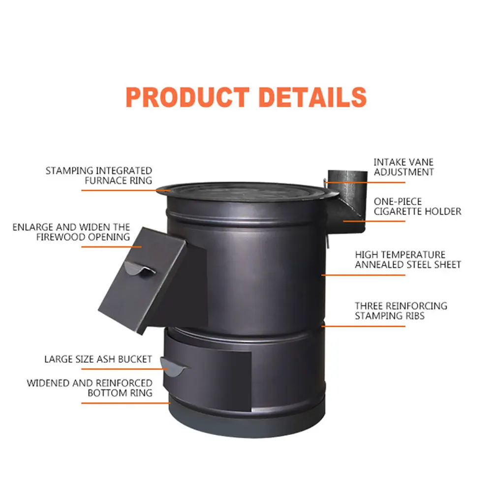 40 سنتيمتر موقد الحطب المنزلية دخاني الحطب موقد المحمول وعاء كبير في الهواء الطلق كوكتوب cocina دي الغاز portatil