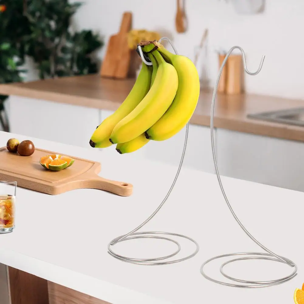 Banana Holder Tree Stand Hook Fruit Rack Rust-proof Banana Ripening Rack Convenient Space-Saving Kitchen Fruit Organizer 과일 받침대