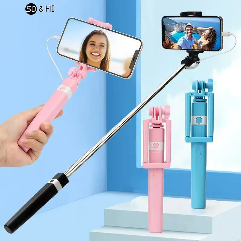 New Wire Controlled Selfie Stick Suitable Type-C Plug Mini Portable Selfie Stick