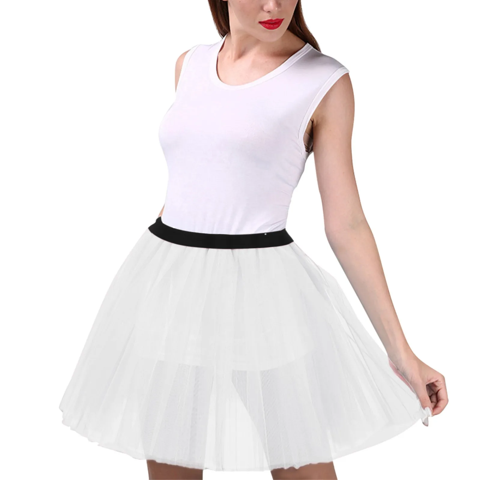 Women Vintage Tulle Skirt Short Tutu Mini Skirts Adult Fancy Ballet Dancewear Party Costume Ball Gown Mini skirt