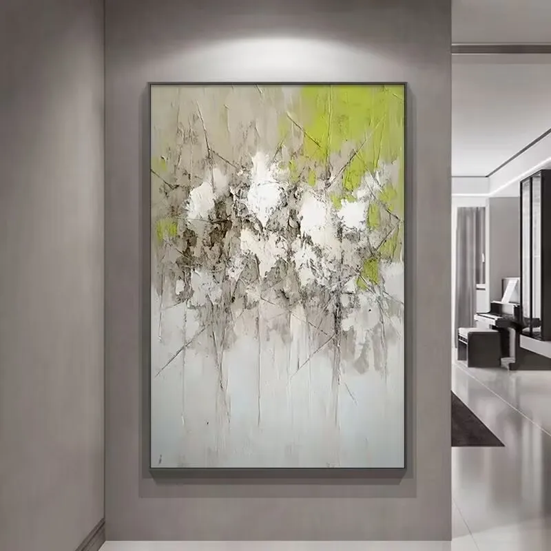 Pure Handmade Oil Painting Modern Simplicity 3D Art High-End Color Bedroom Texture Hanging Painting Living Room Hanging Painting