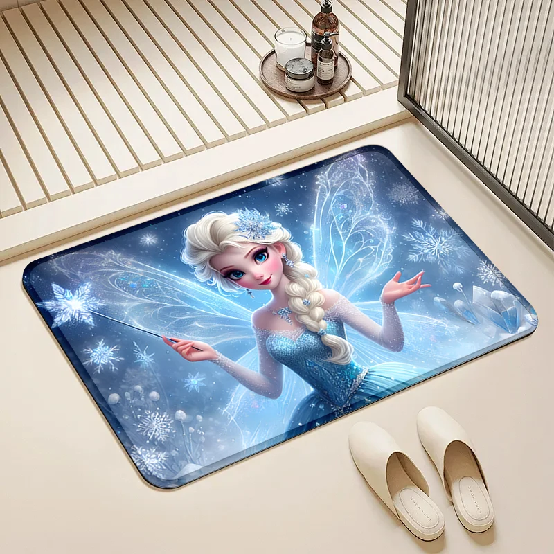 

Disney Frozen Elsa Fairy Door Mat Non-Slip Washable Floor Rug for Home Kids Room Bathroom Decor