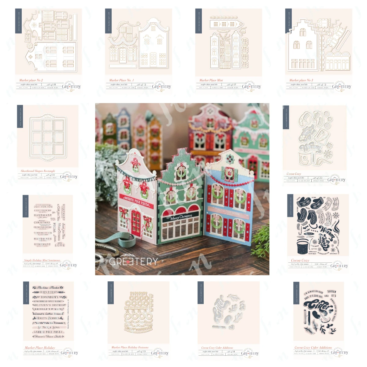 

Market Place Frames Metal Cutting Dies Simple Holiday Mini Sentiments Stamps Stencil DIY Scrapbooking Decor Embossing Template