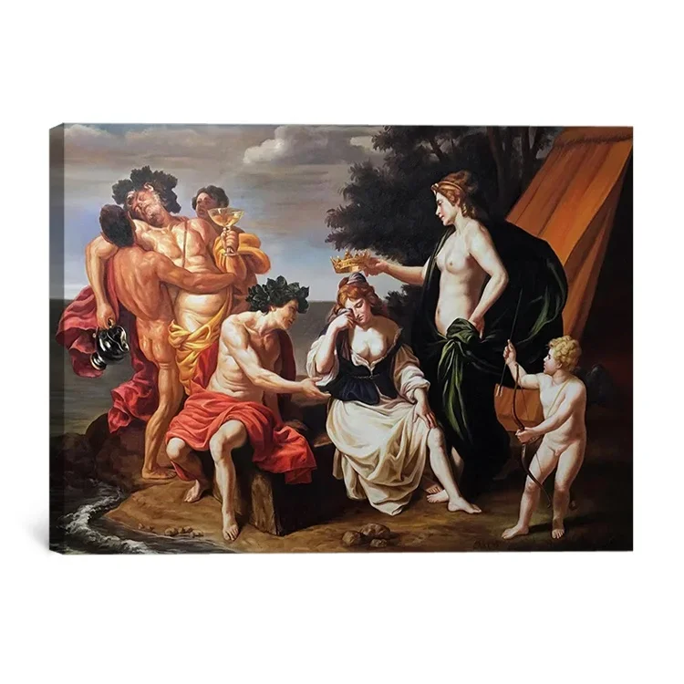 Handmade museum quality classical religion mythology oil painting reproduction Alessandro Turchi Bacchus and Ariadne