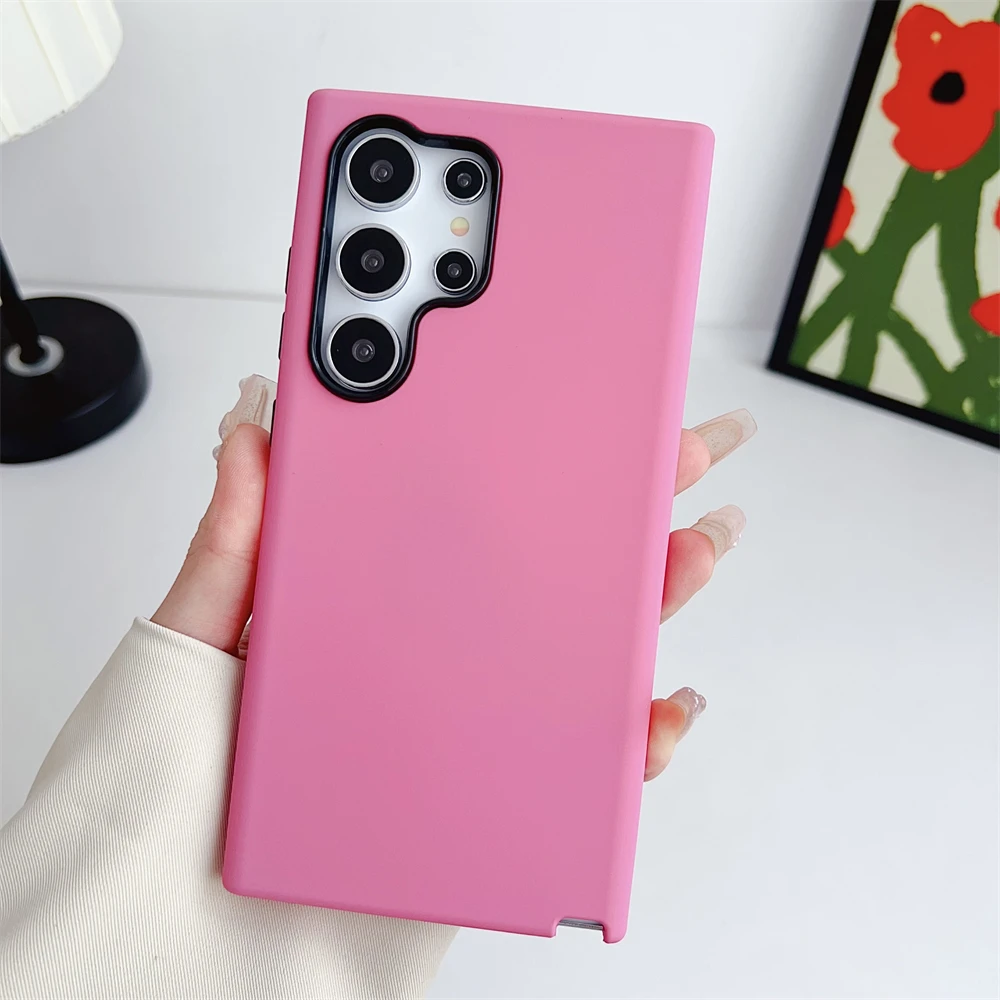 

2 in 1 Ultra Thin Jelly Color Phone Case for Samsung Galaxy S22 S23 S24 S25 Ultra Plus Anti-fall Shockproof Bumper Cover Funda