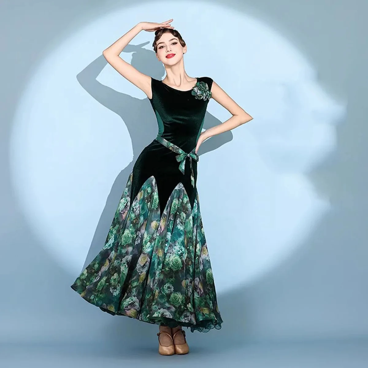 2024 Women’s Elegant Ballroom Dance Dress Waltz Tango Dancing Clothes Sleeveless Competition Performance Practise Dancewear