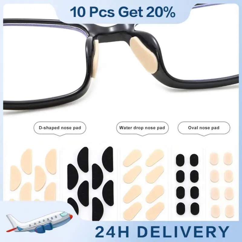 4pcs Nose Pad Soft Foam Adhesive Non-Slip Silicone Glasse Black Skin Tone EVA Nose Pad Glasses Accessories