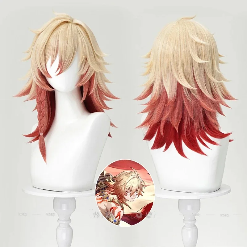 x;3,f6'b7\g,Mydei Cosplay Wig Honkai Star Rail Mydeimos Blonde Gradient Red Braid Crown Prince Heat Resistant Synthe5;h7'b8\f,4/