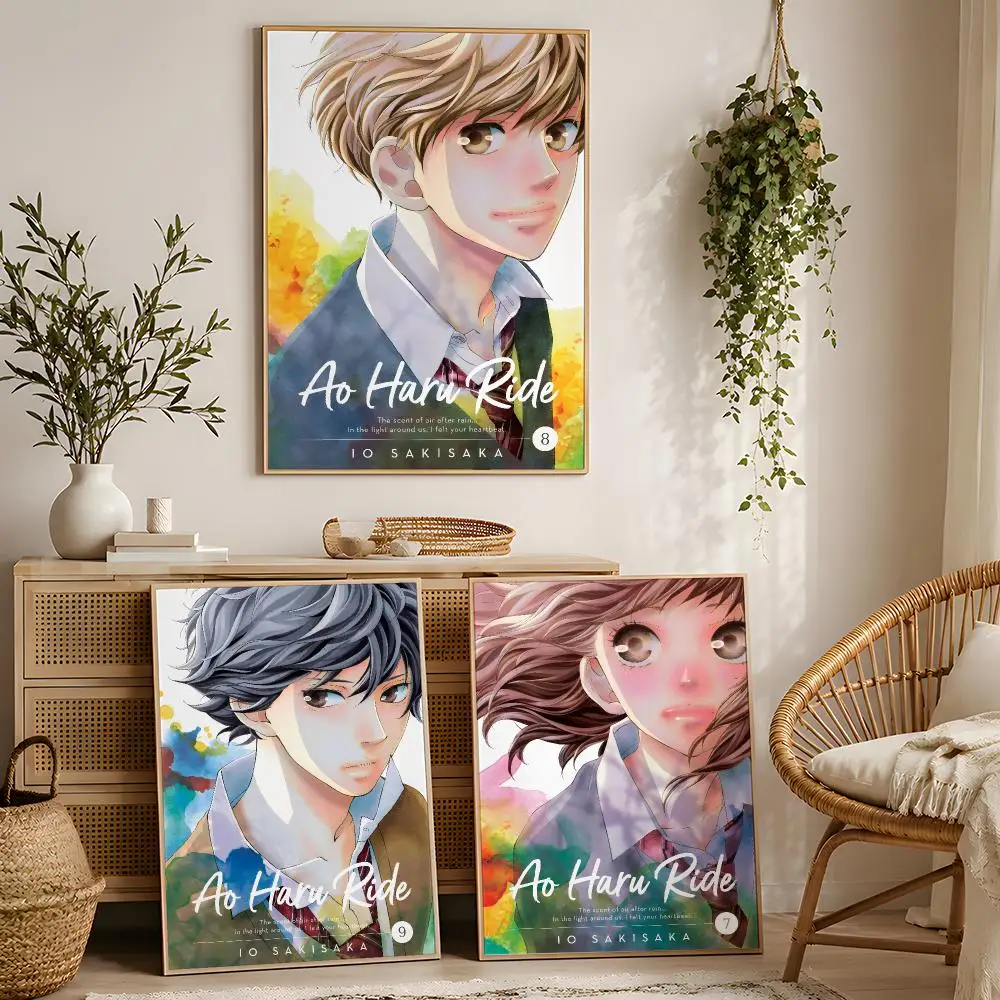 Anime A-Ao Haru Ride Painting Calligraphy Stylized Art Textured Canvas Mural For Bedroom Living Room Interior Wall Decoration