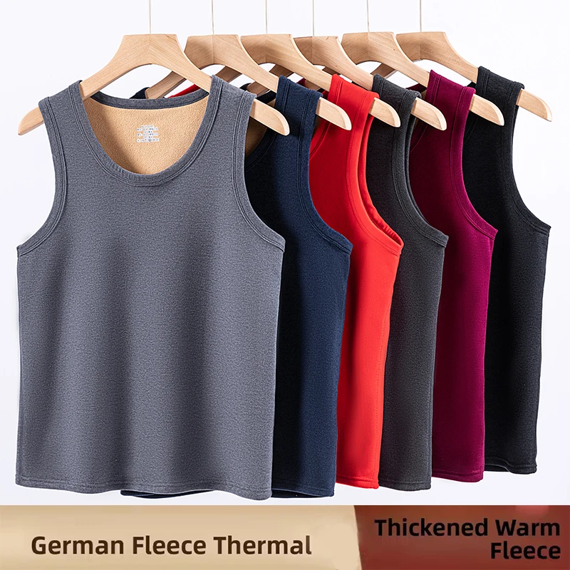 Size 8XL 7XL 6XL Men's Winter Underwear Thickened Fleece Thermal Warmth Vest Base Layer Top Soft Home Thermal Vest Male Jacket