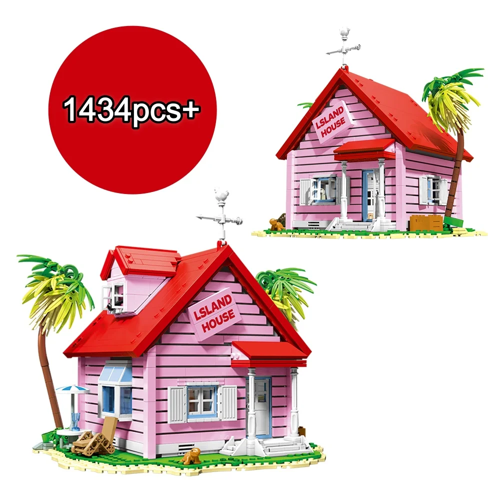 Creative Building Blocks Set Island House Seaside Villa Wooden Cabin Model DIY Assembly Bricks  Toys for Kids Birthday gifts