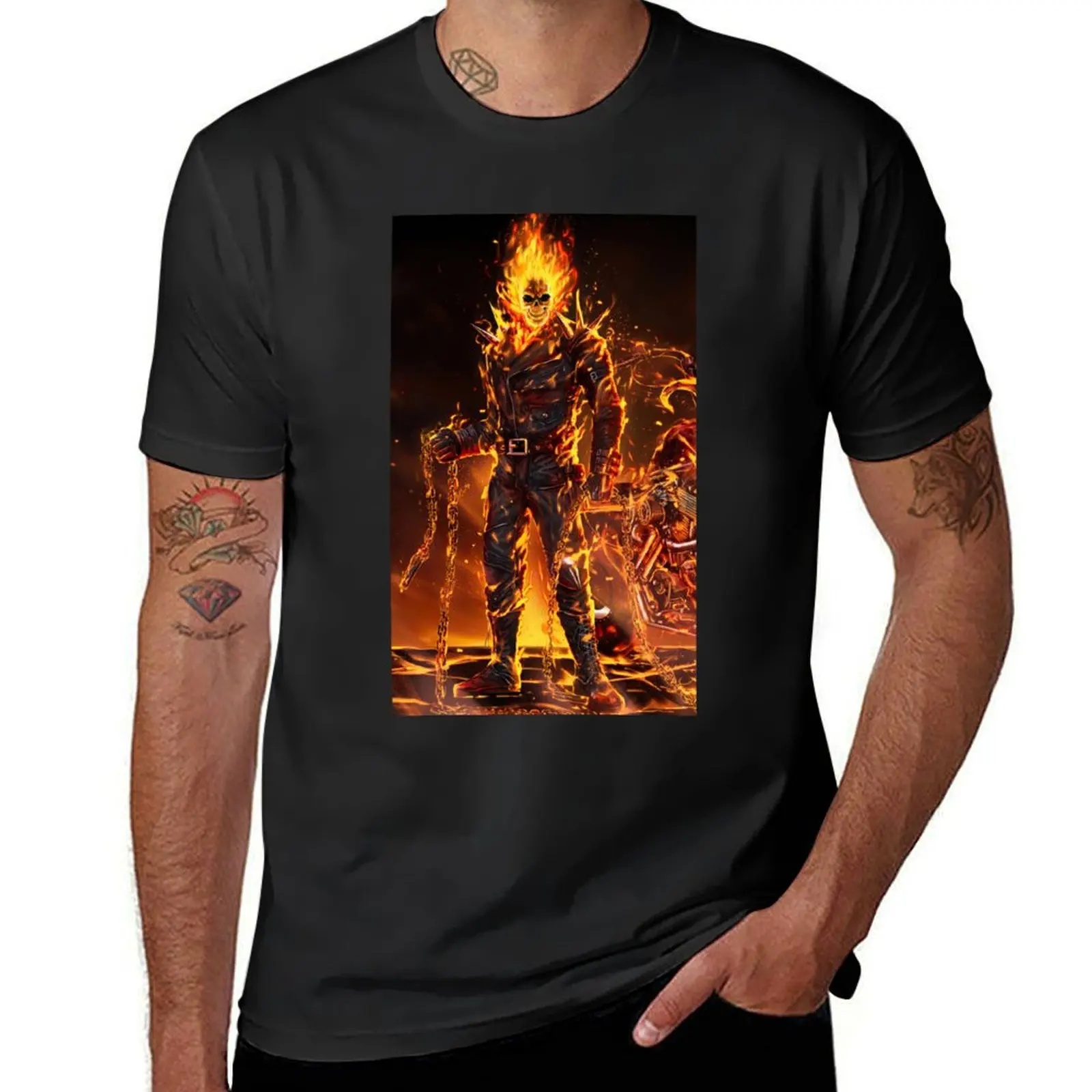 

Футболка Ghost Rider The Fire Man, красивый популярный дизайн, футболка с графикой и животным принтом для мальчиков и мужчин, футболки высокого качества