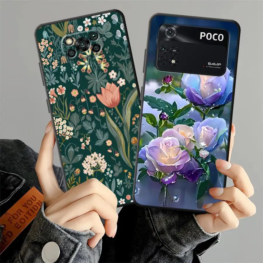 

Чехол с мультяшным принтом для Xiaomi Poco C71 C40 C61 M3 M4 M7 Pro C50 X3 X4 X5 X7 Pro F1 F3 M5 C75 Черный мягкий чехол для телефона