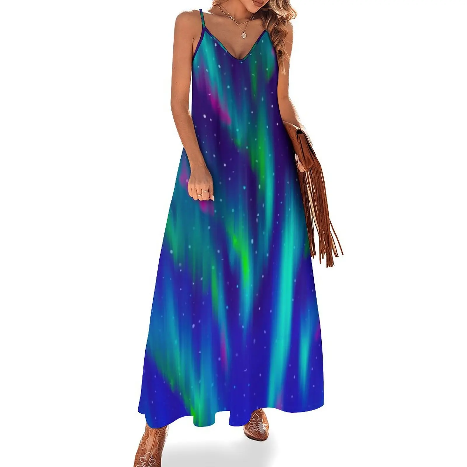 

colorful aurora Sleeveless Long Dress women's summer dresses 2025 women's summer clothing 2025 Dress