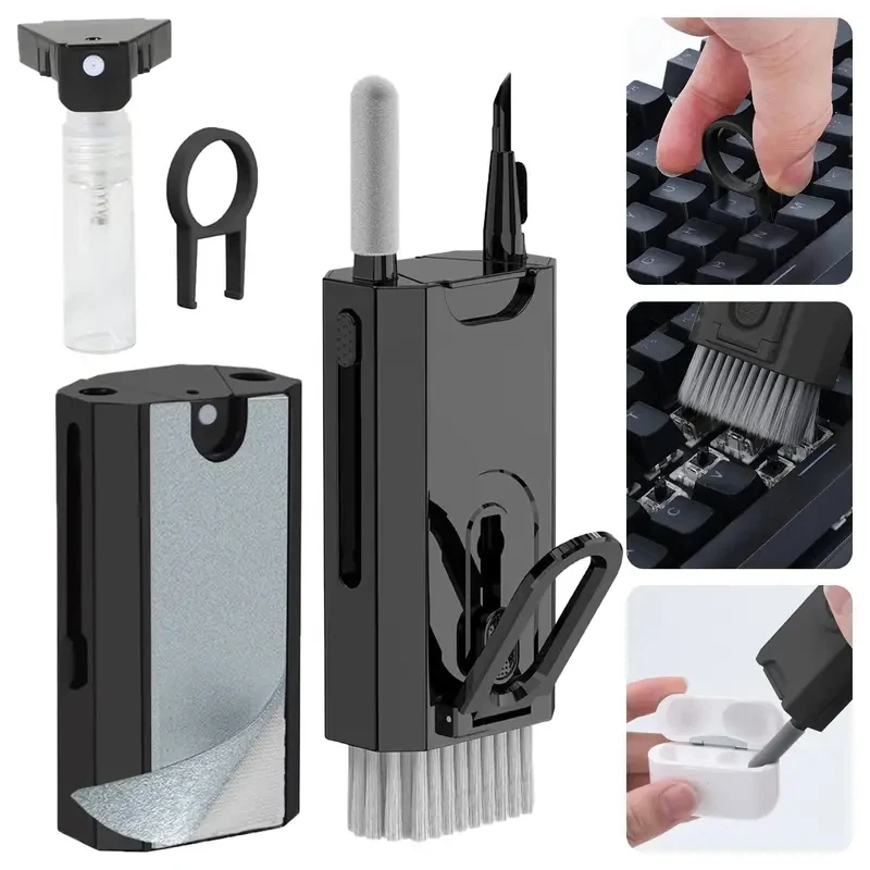 8 In1 Cleaning Kit Computer Keyboard Cleaner Brush Earphones Cleaning Pen For Headset LPAD Phone Cleaning Tools Keycap Puller