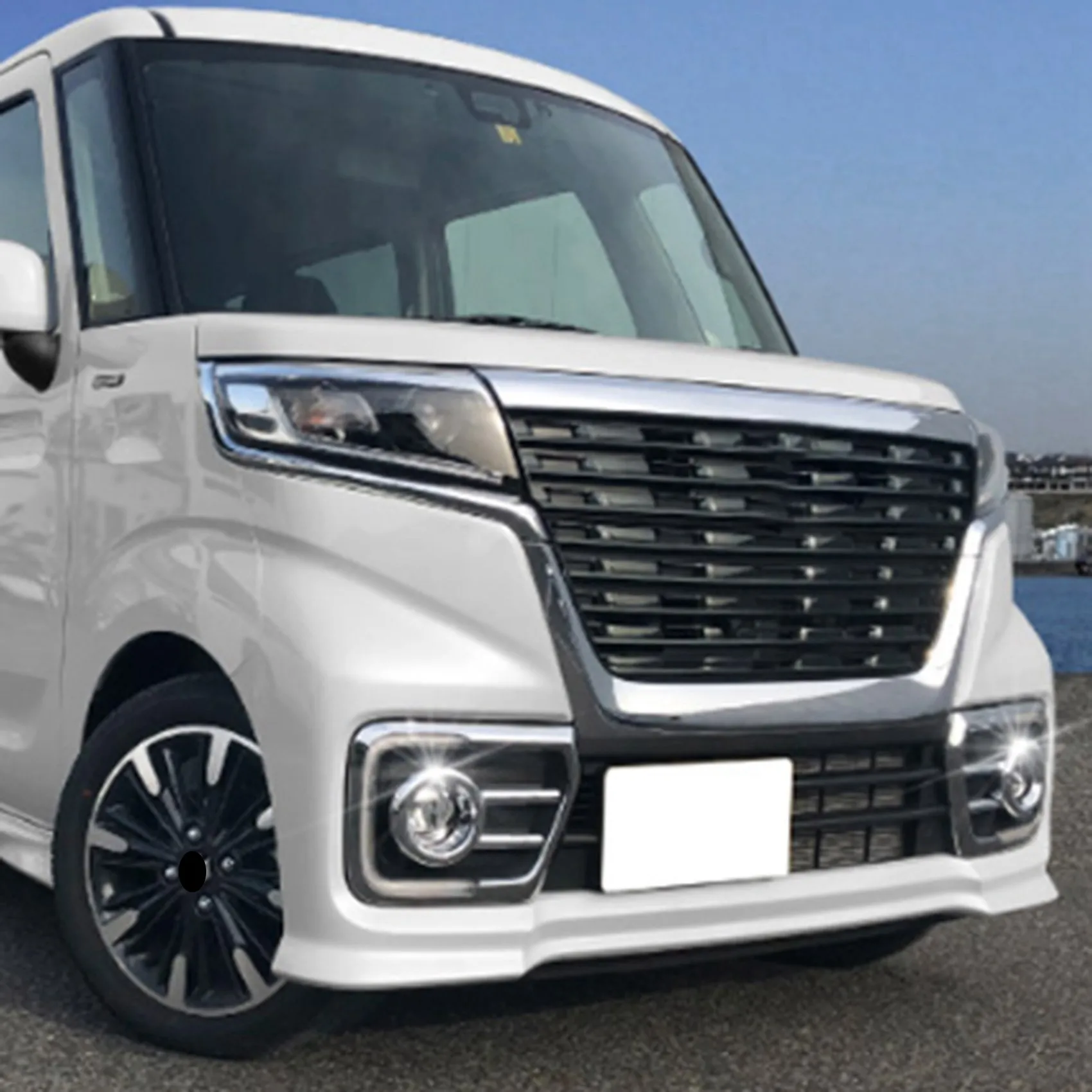 

2 шт./компл., пластиковая передняя головка автомобиля, противотуманная фара, хромированная крышка, накладка, рамка, гарнир для Suzuki Spacia Custom MK53S