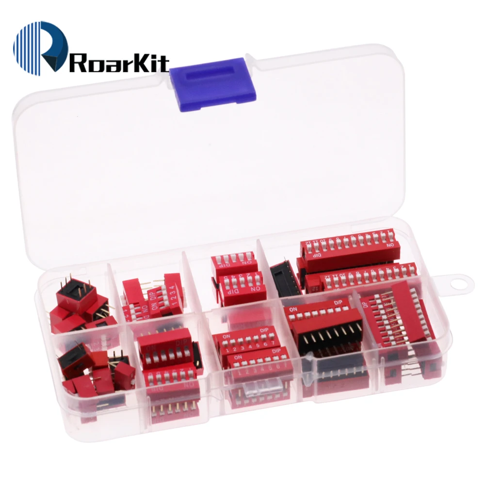 Коммутационный модуль слайдера, 5 шт., 1 2 3 4 5 6 7 8 10pin/1,27/2,54 мм, позиционный путь DIP/SMD, переключатель, синий циферблат с защелкой