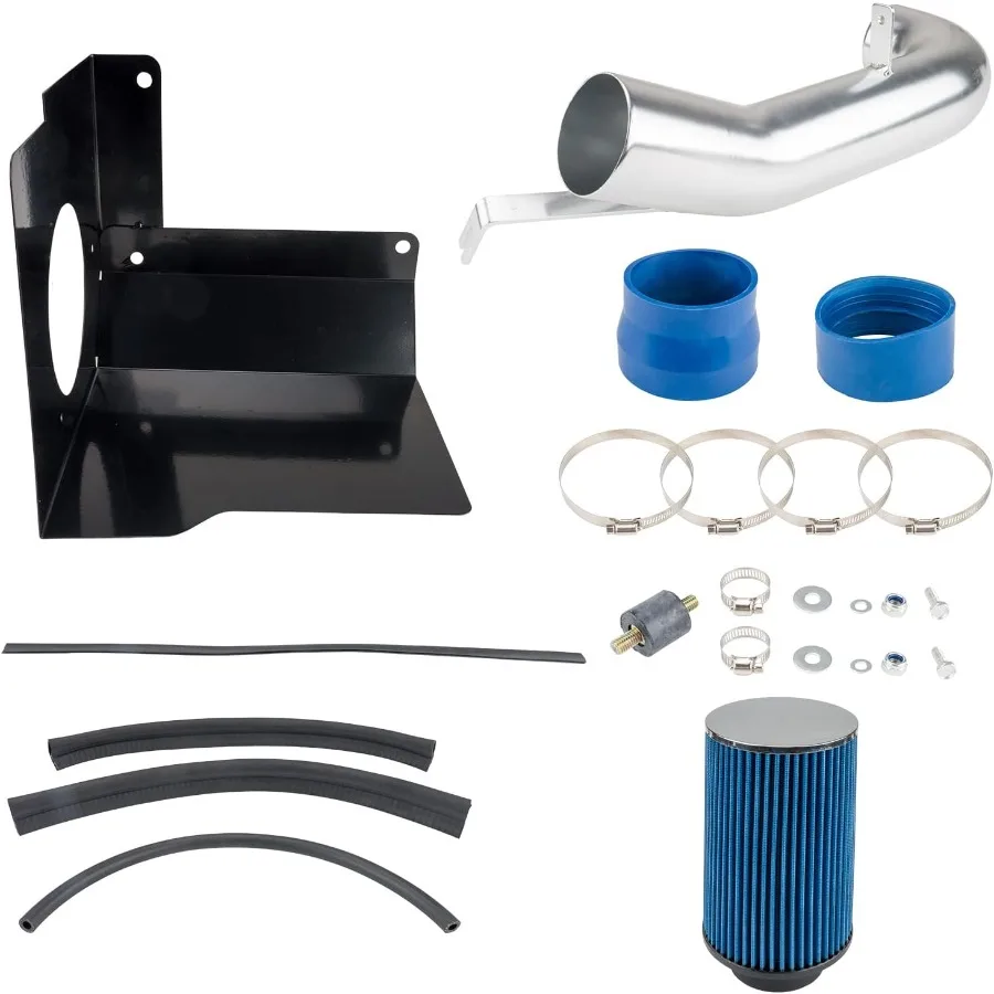 High-Performance 3.5 Inch Cold Air Intake System Kit with Heat Shield Replacement for Chevrolet Silverado 1500 2007-2008 4.8L 5