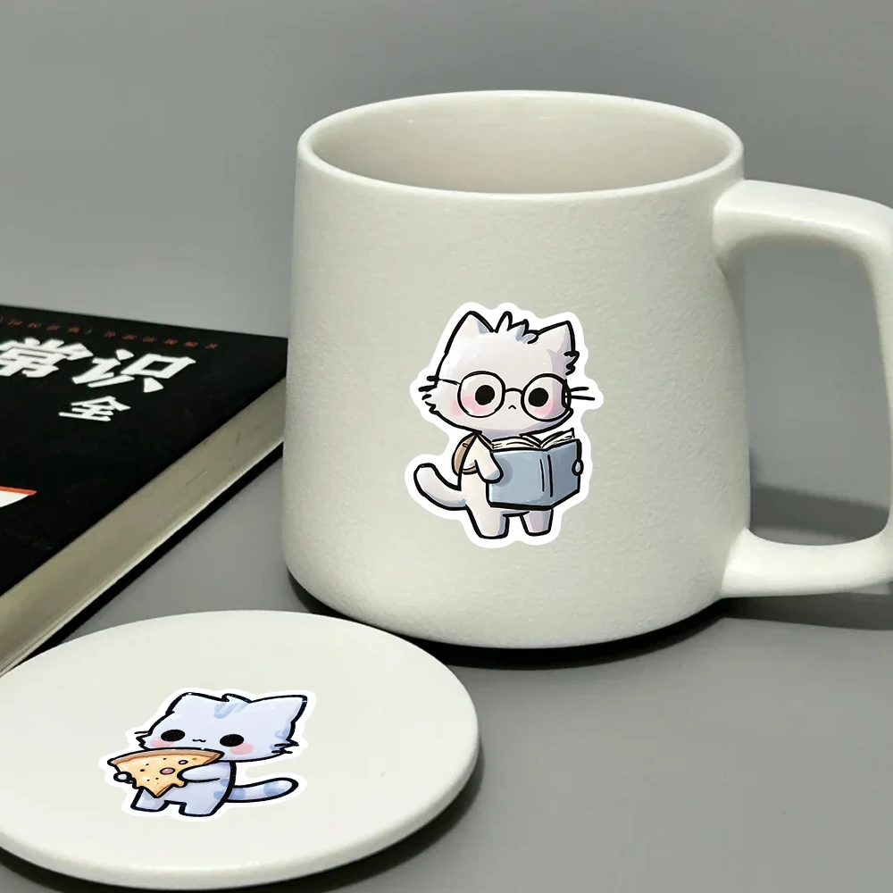 54 adesivi per gatti pastello Kawaii - Decalcomanie per gattini simpatici cartoni animati per diario, bottiglia d'acqua e arredamento estetico della stanza