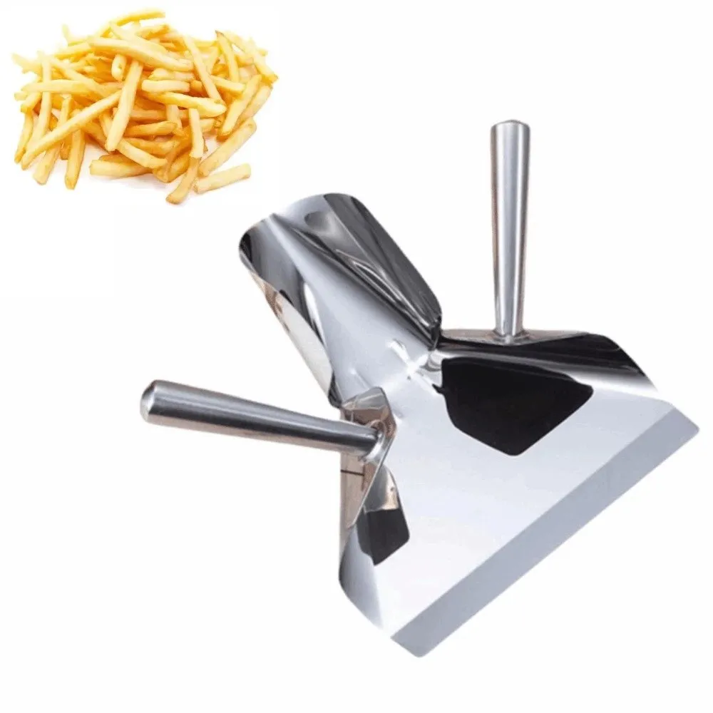 

Stainless Steel French Fries Shovel Single/Double Handle Professional Popcorn Packing Shovel Anti-Corrosion Useful Chip Scoop