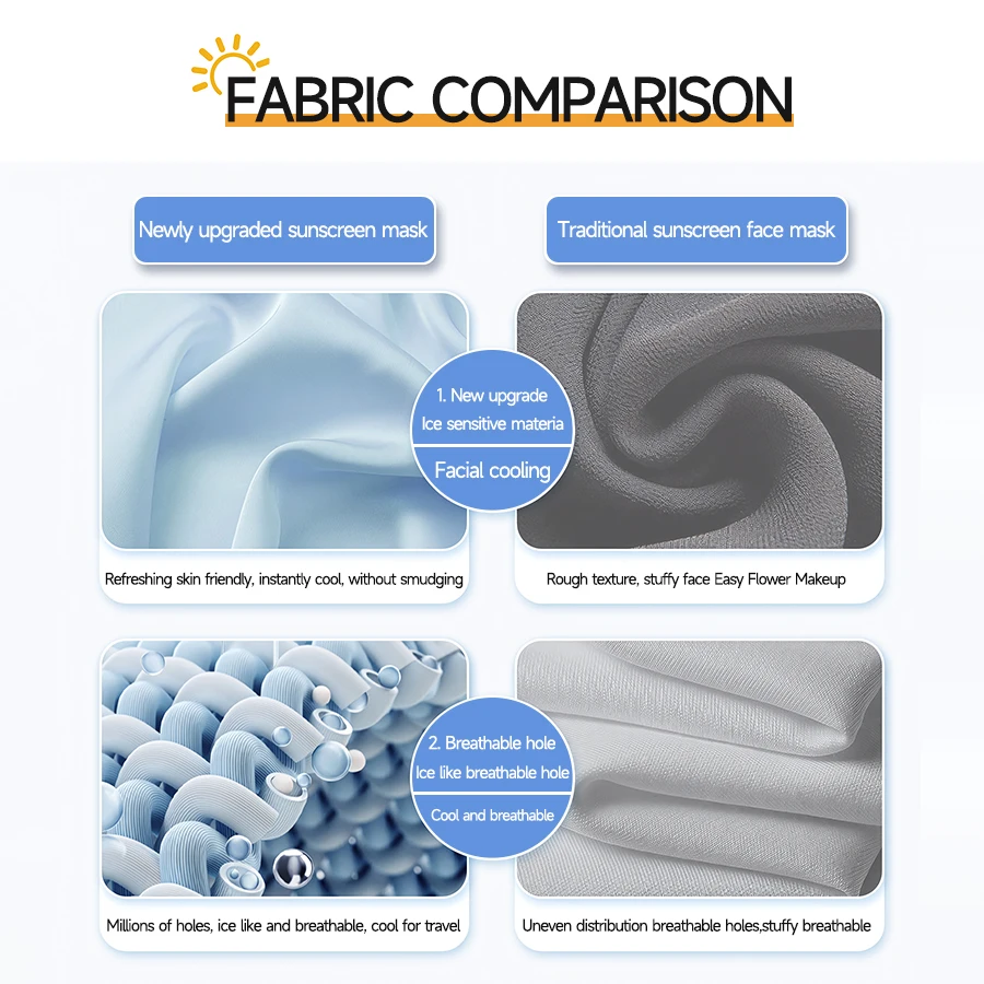 قناع الصيف ذو الملمس الجليدي للنساء، قناع واقي من الشمس بدون أثر لحماية العين، قناع ظل أنيق من الحرير الجليدي #6