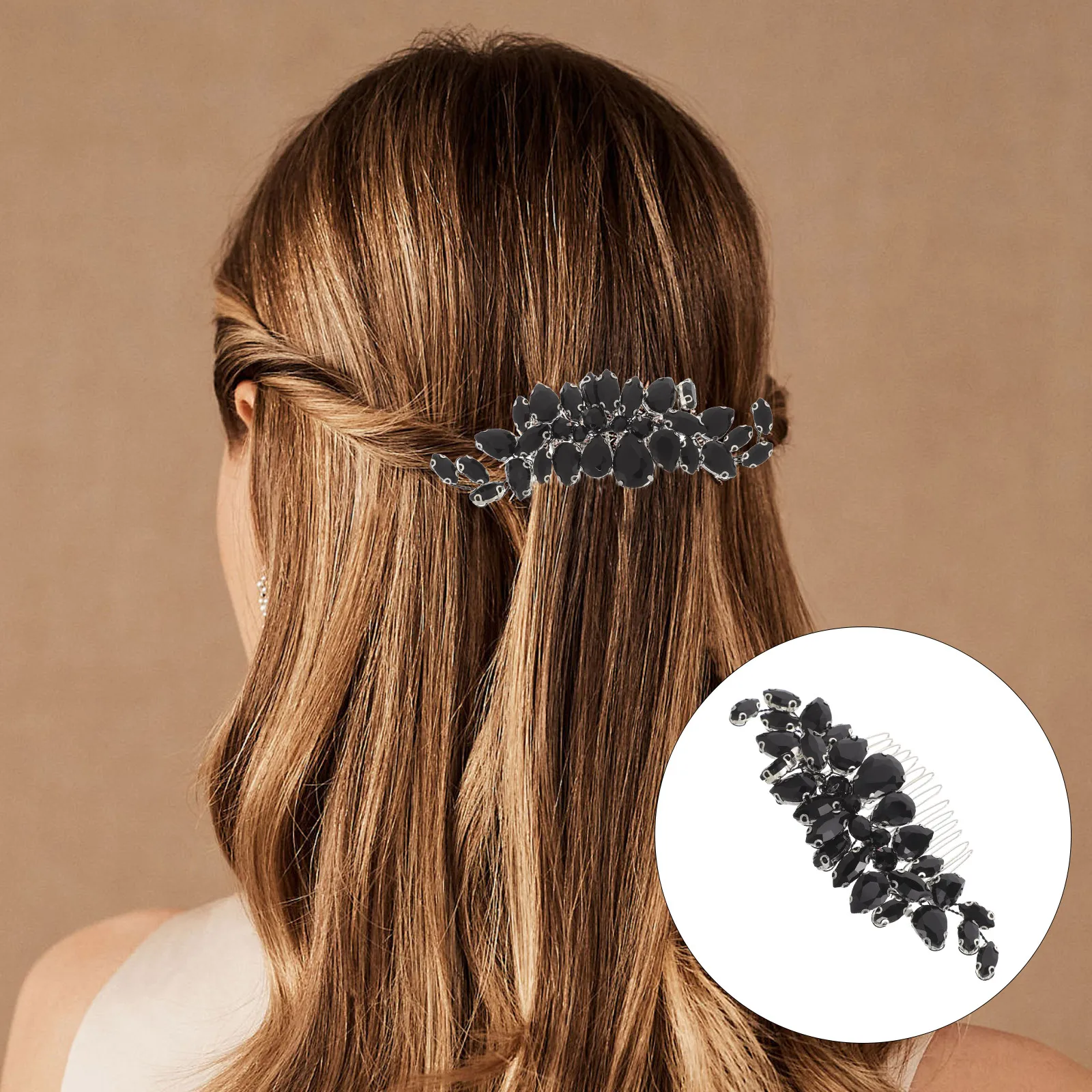 

Crystal Hair Comb Bride Headpiece Bridal Combs for Elegant Accessories Stylist up Woman