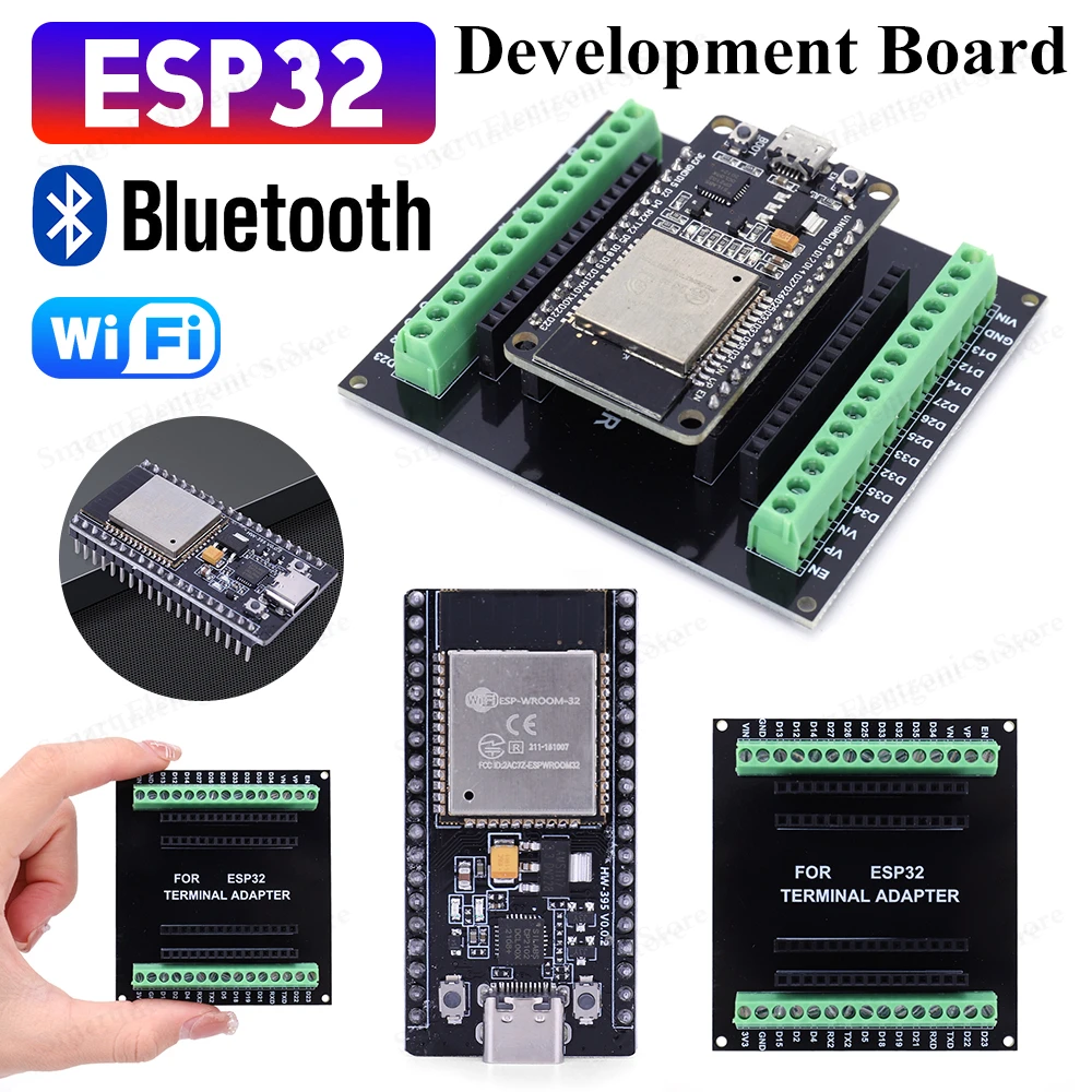 

ESP32-WROOM-32 CP2102 Макетная плата WiFi Bluetooth-совместимый 2412-2484 МГц для умного дома Мобильный IoT WiFi BT BLE MCU Модуль