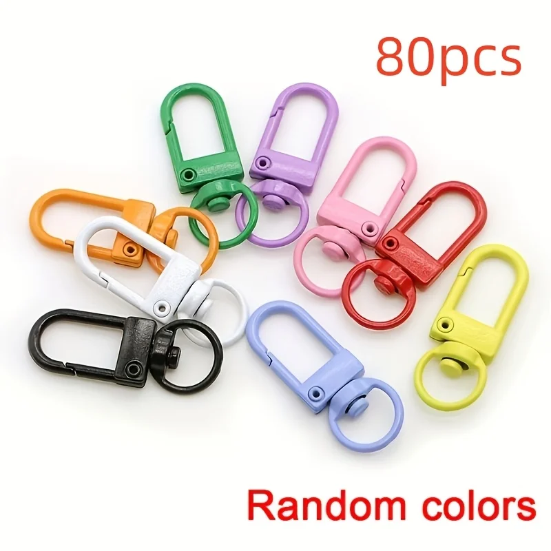 40/80pcs Multicolor Swivel Lobster Clasps for DIY Crafts