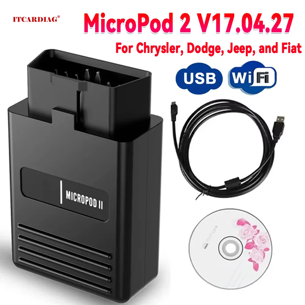 

Сканер MicroPod 2 V17.04.27 MicroPod II MicroPod2 для Chrysler, для диагностики Dod-ge/Je-ep, поддержка офлайн-программирования