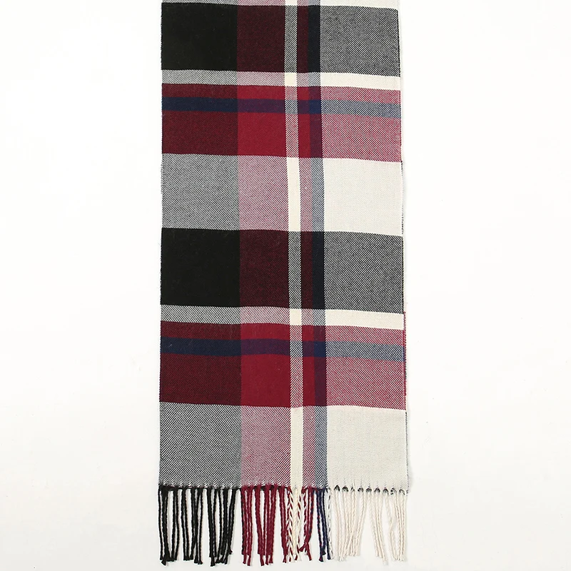 Winter Fashion Plaid Fake Cashmere Scarf Keep Warm Tassel Shawl For Woman Outdoor Keep Warm Windproof Pashmina Wholesale190*30cm