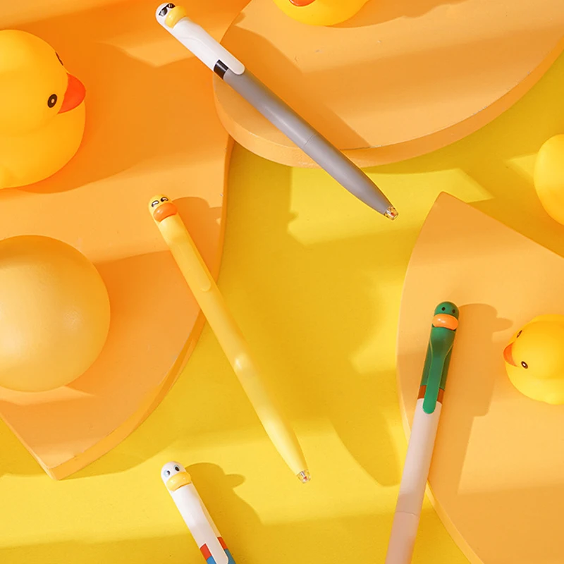 4Pcs Writing Pen, Cute And Funny Styling Pen Creative Rotating Gel Pen Chicken Pressing Gel Pen 0.5mm Black Office Supplies - view 5